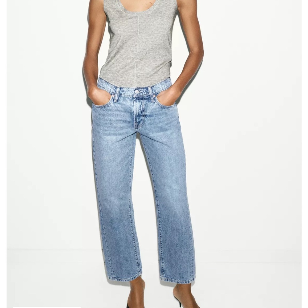 Zara Light Blue Straight Leg Jeans